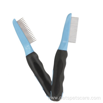 Two Style Rubber Non-slip Handle Pet Flea Comb